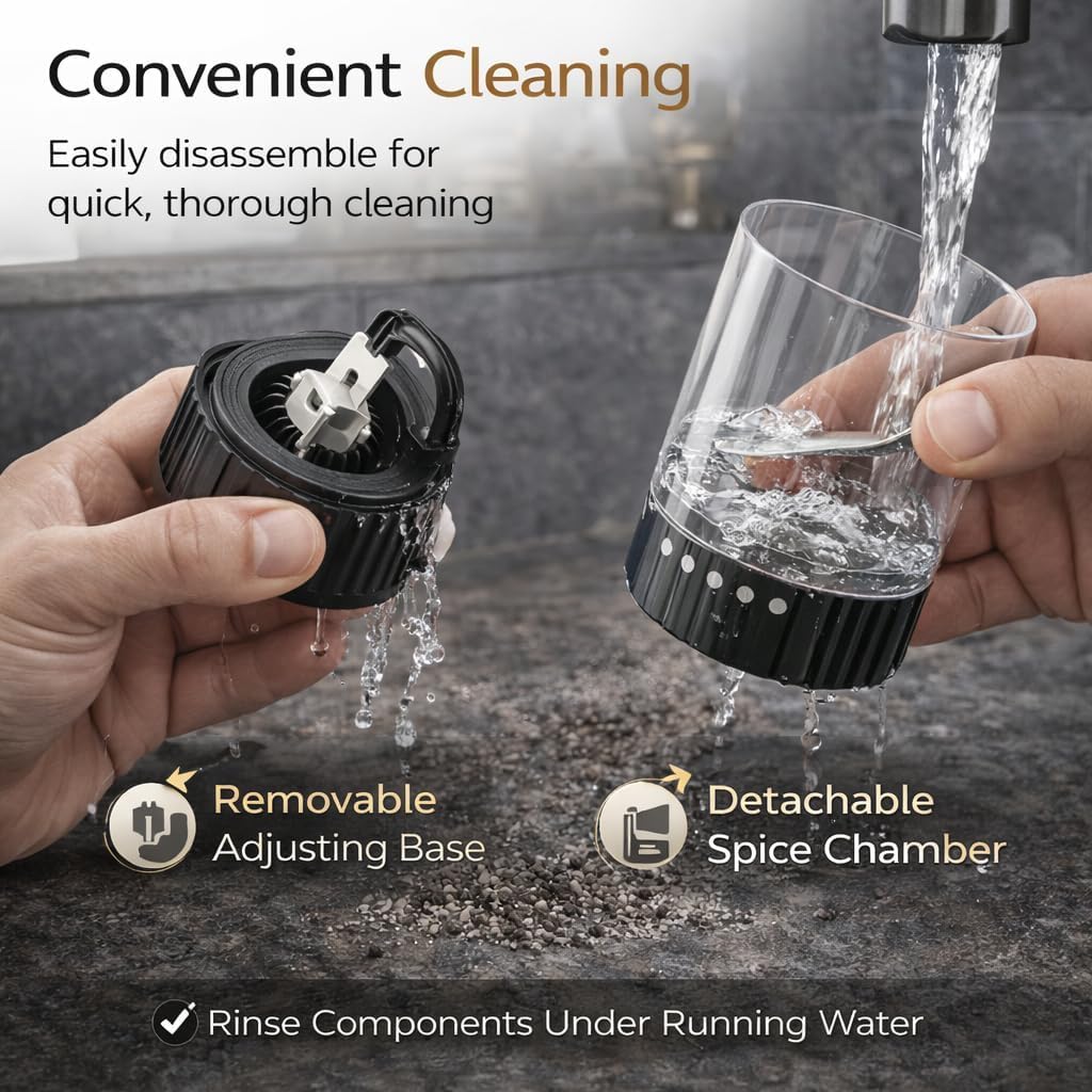 ONE TOUCH ELECTRIC GRINDER - USB C RECHARGEABLE (SILVER STAINLESS STELL)