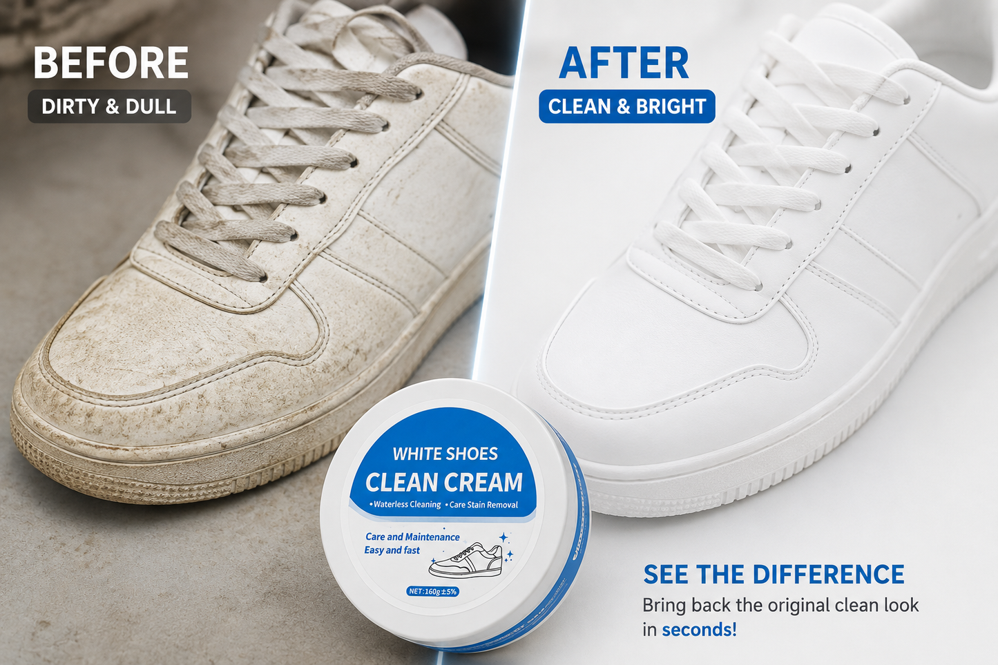 Multipurpose Whitening Cleaning Cream with Sponge