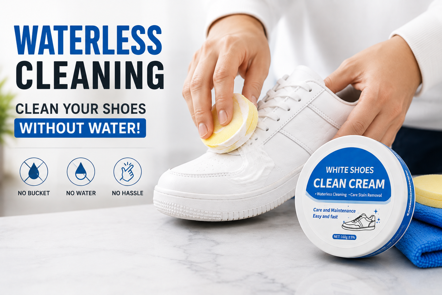 Multipurpose Whitening Cleaning Cream with Sponge