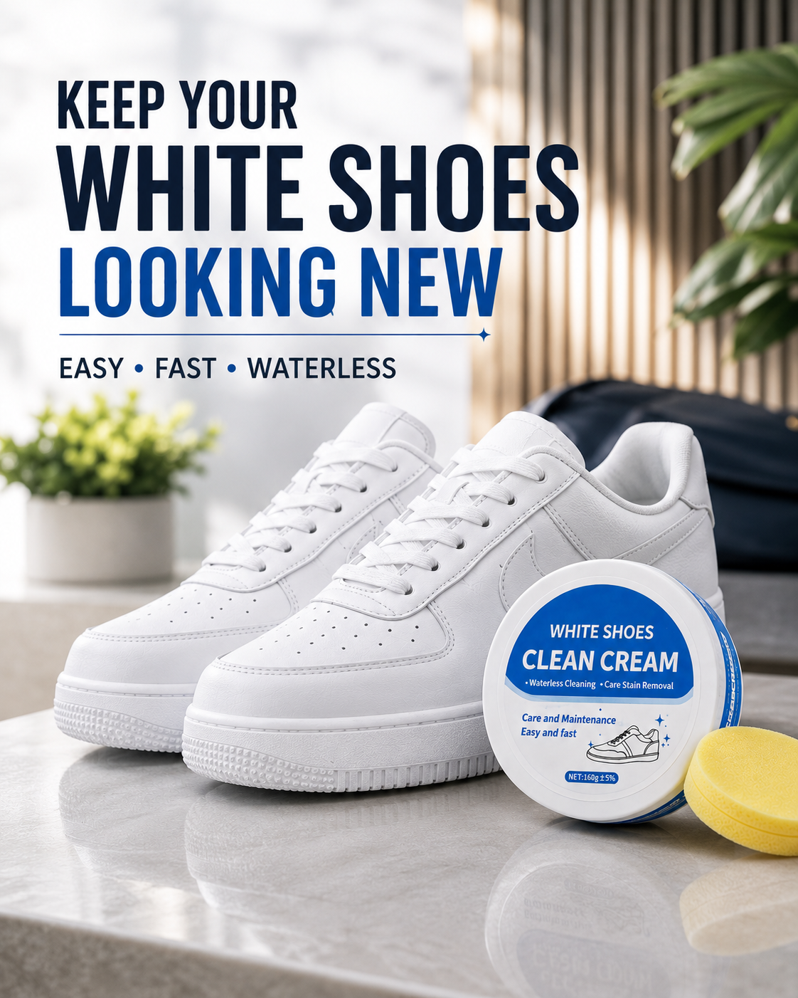 Multipurpose Whitening Cleaning Cream with Sponge